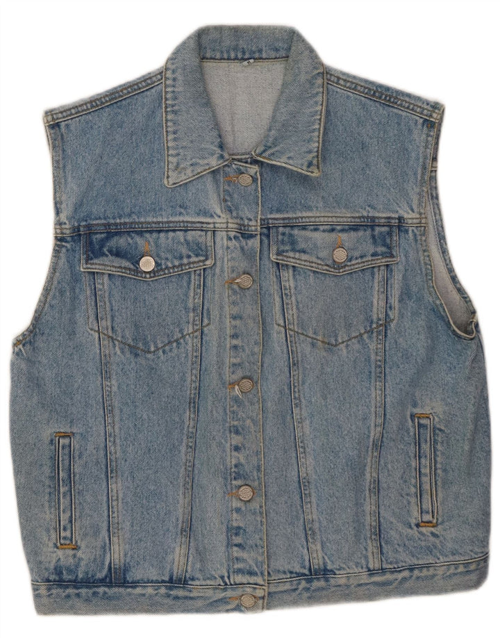 Gilet de denim pentru femei VINTAGE UK 14, bumbac albastru mediu
