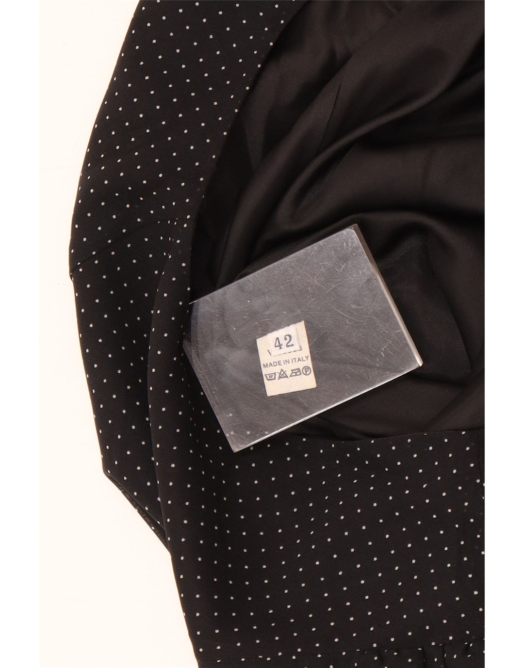 Rochie vintage mini A-Line pentru femei IT 42 Medium Black Spotted Viscose