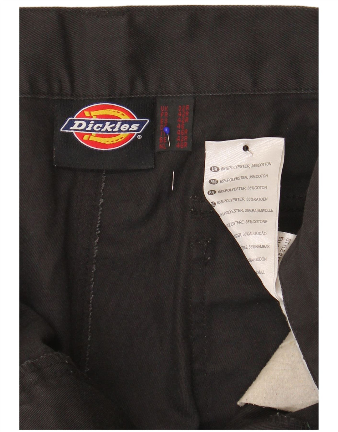 Pantaloni cargo dritti pentru bărbați Dickies W32 L31 poliester negru