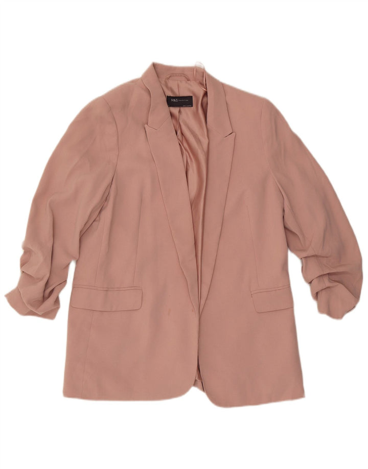 Jachetă pentru femei Marks & Spencer Open Blazer UK 12 Poliester roz mediu