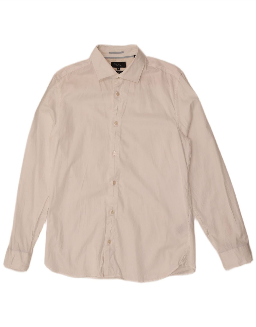 Cămașă pentru bărbați Ted Baker Slim Fit Mărimea 4 Bumbac alb mare