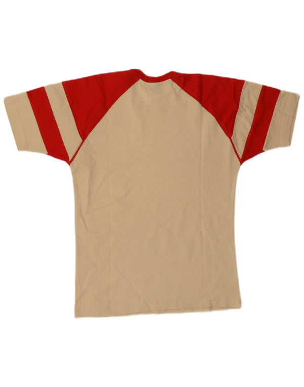 Tricou grafic Champion pentru băieți Top 11-12 ani, bej, bumbac color bloc