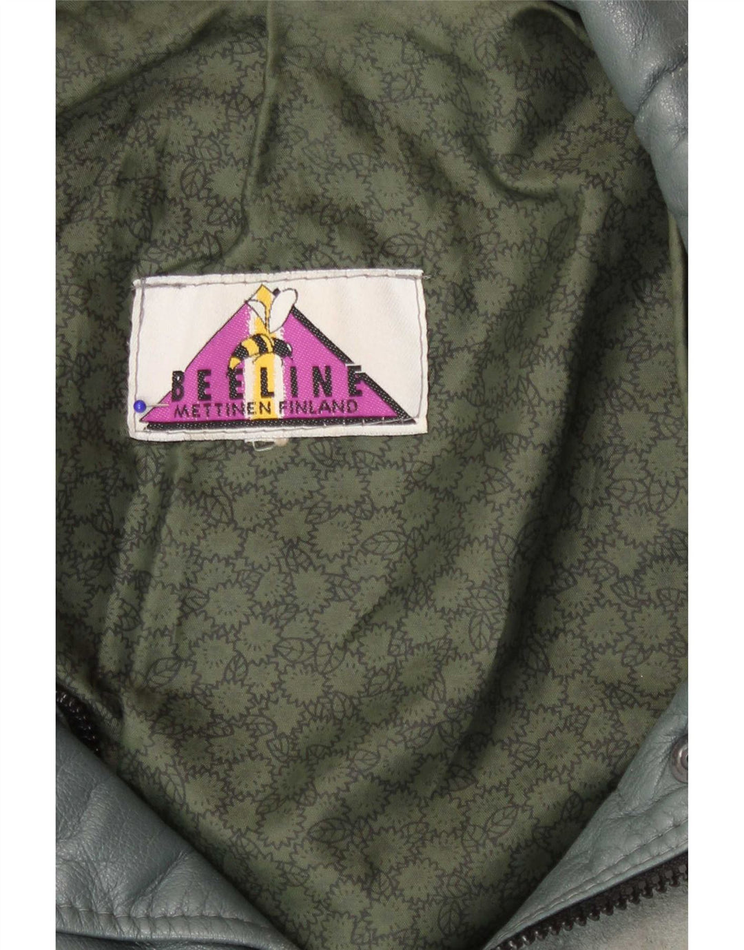 Palton din piele vintage pentru femei UK 22 2XL Albastru