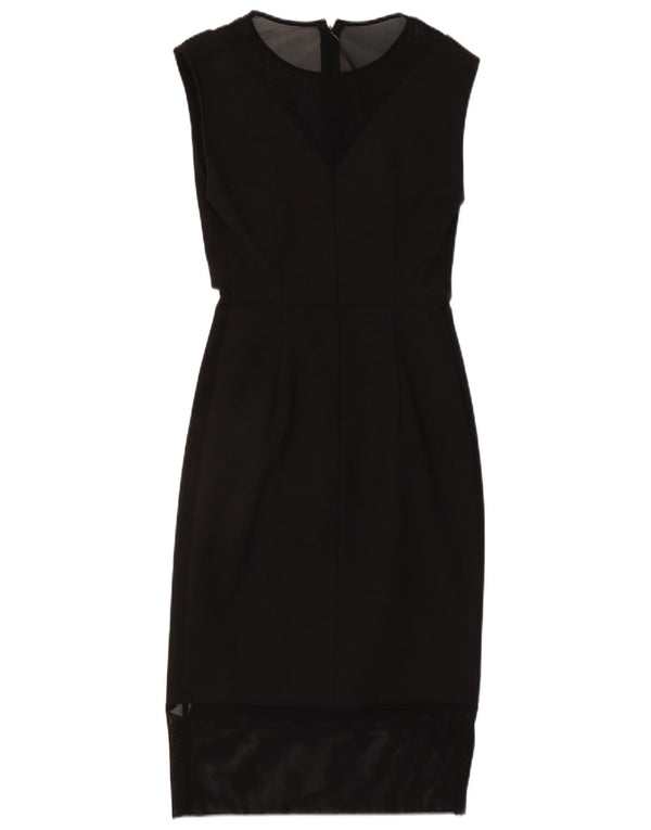 French Connection Rochie fără mâneci pentru femei UK 10 Bumbac negru mic