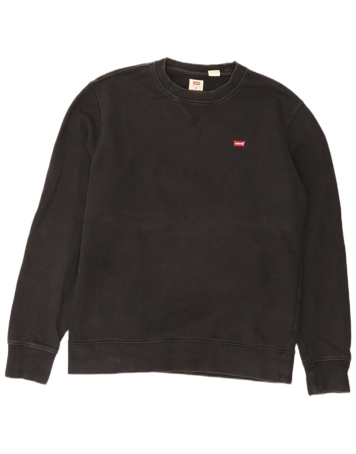 Pulover Levi's Standard pentru bărbați, bumbac mediu negru