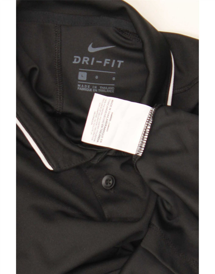 Tricou polo Nike Dri Fit pentru băieți 12-13 ani Poliester negru mare