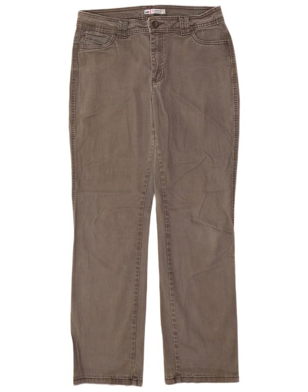 Pantaloni casual Lee pentru femei, cu croiala clasică, US 12 Large W32 L31 Kaki Bumbac