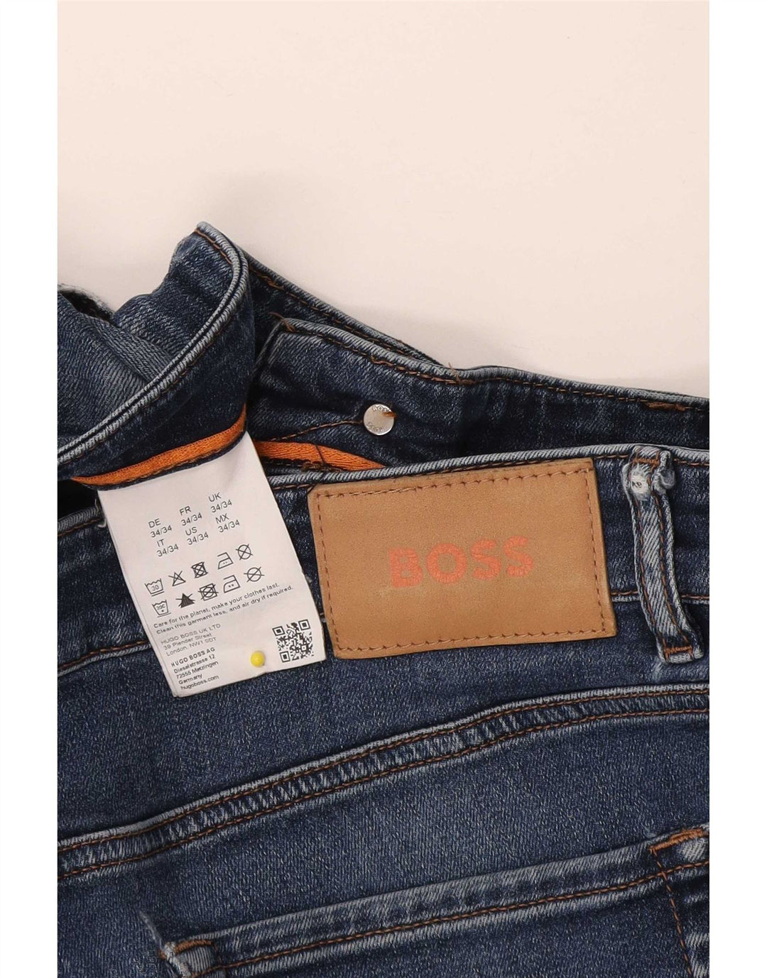 Blugi slim pentru bărbați Hugo Boss L34 L34 Bumbac bleumarin
