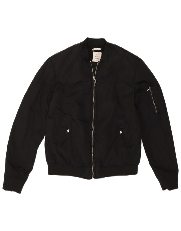 Jachetă Bomber pentru femei Zara, cu tăiere largă, UK 4 XS, poliester negru, modern