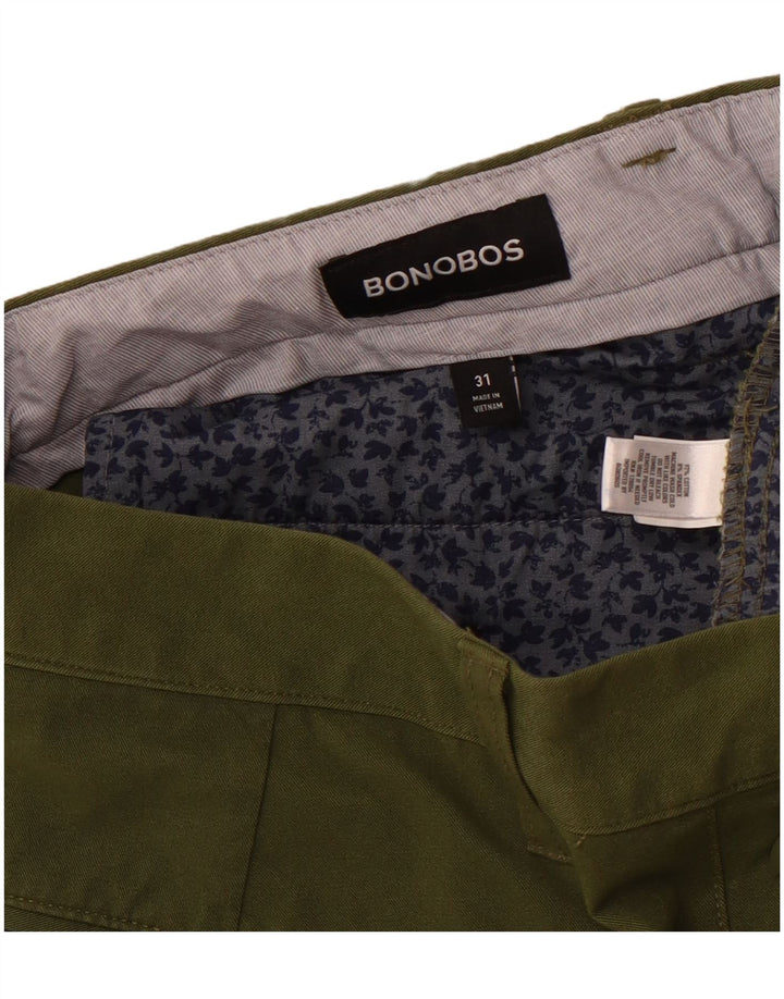 Pantaloni scurți chino BONOBOS pentru bărbați W31 bumbac verde mediu