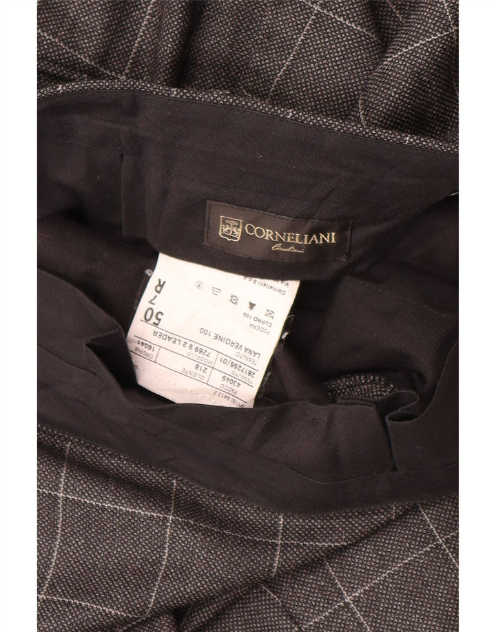 CORNELIANI Pantaloni Drepți Bărbați IT 50 Large W34 L32 Gri Check
