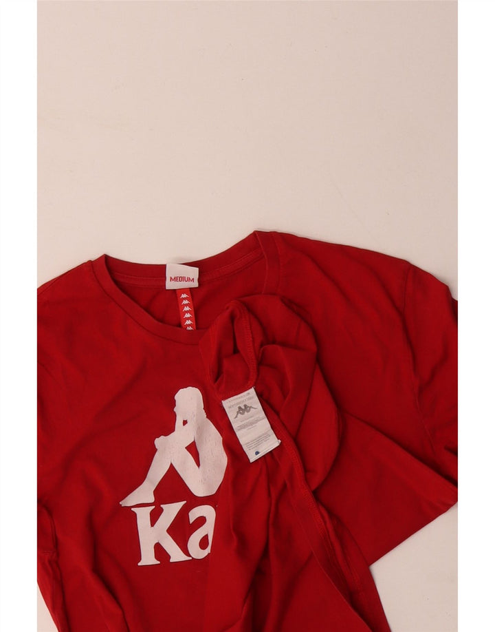 Tricou grafic KAPPA pentru bărbați Top din bumbac roșu mediu