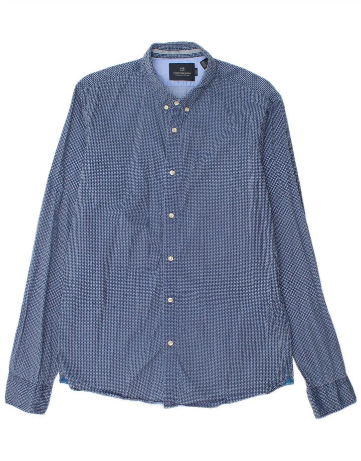 Cămașă subțire pentru bărbați Scotch & Soda, mare, albastru, geometric din bumbac