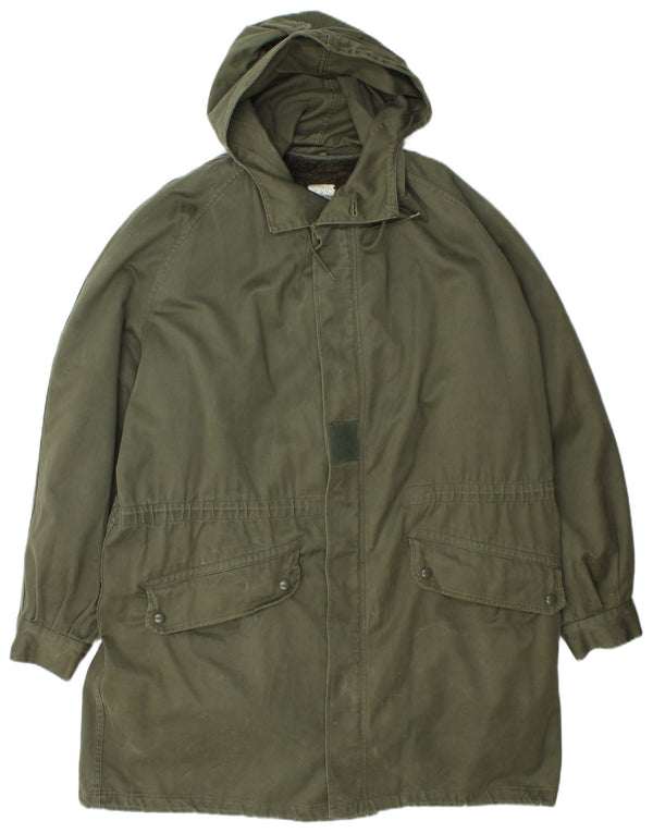Jachetă parka cu glugă vintage pentru bărbați UK 40 mare verde
