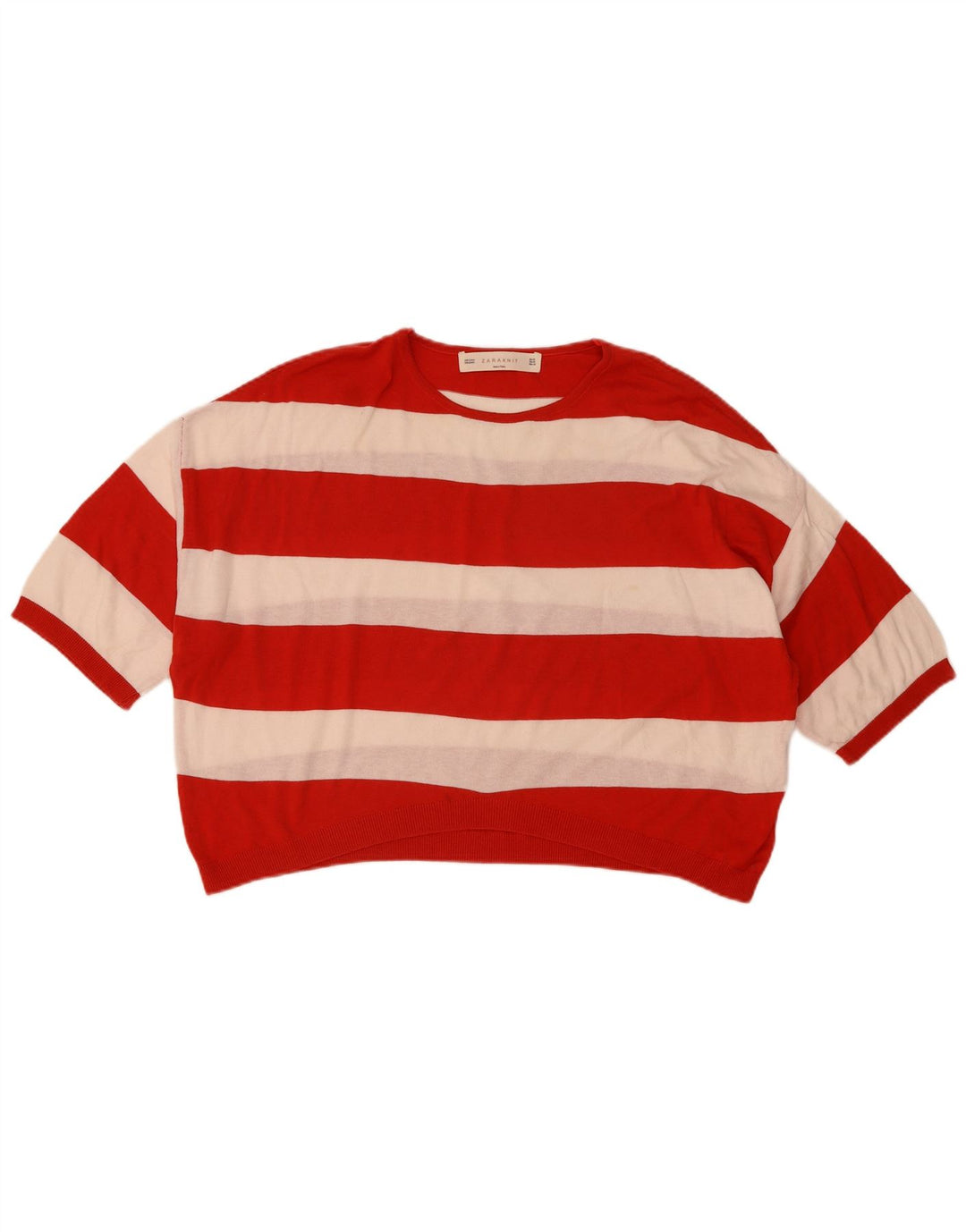 Pulover oversized Crop Crew Deck pentru femei Zara UK 14 Medium Red