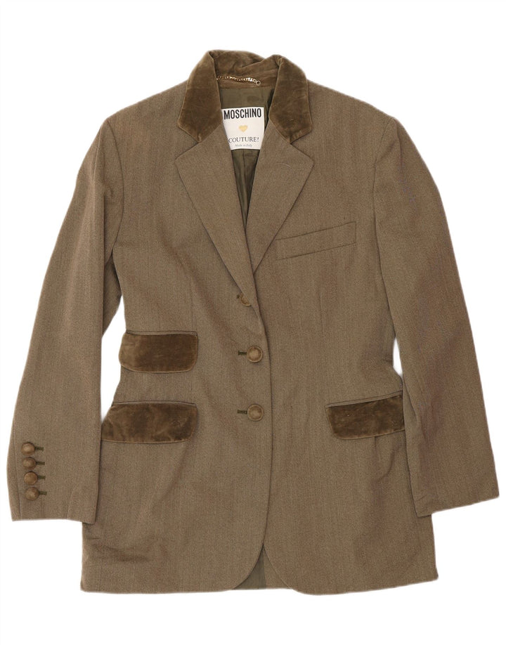 Set fuste 2 piese 3 nasturi MOSCHINO pentru femei UK 12 Medium W28 Maro Clasic