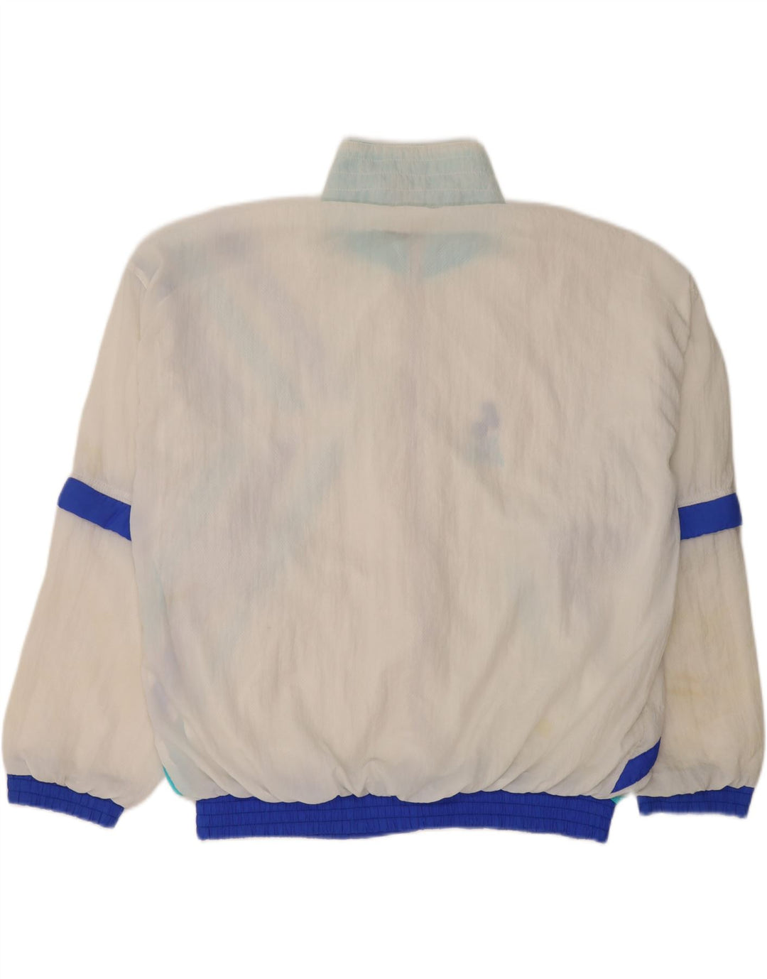 Jachetă de trening vintage pentru femei UK 14 Medium White Colorblock