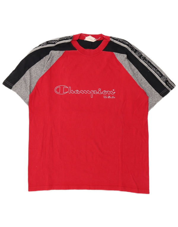 Tricou grafic pentru bărbați Champion Top mare, roșu, bumbac color bloc