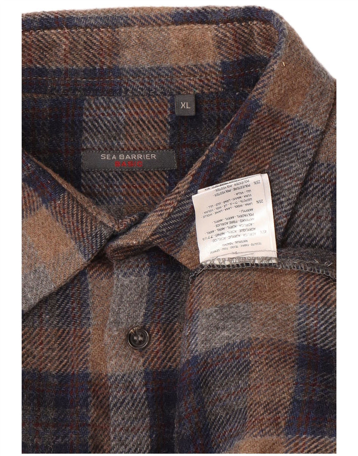 SEA BARRIER Cămașă pentru bărbați, XL, gri cu carouri acrilice