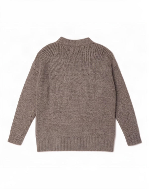 Marks & Spencer Womens Oversized Crew Neck Jumper Sweater UK 10 Small Grey
