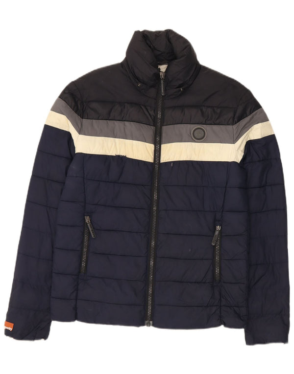 Jachetă căptușită pentru bărbați Superdry UK 38 Medium Navy Blue Colorblock