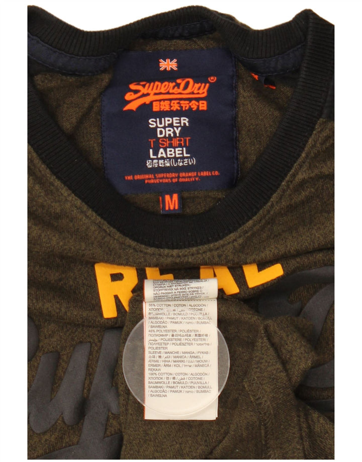 Tricou grafic pentru bărbați Superdry Top Medium Khaki Colorblock Bumbac