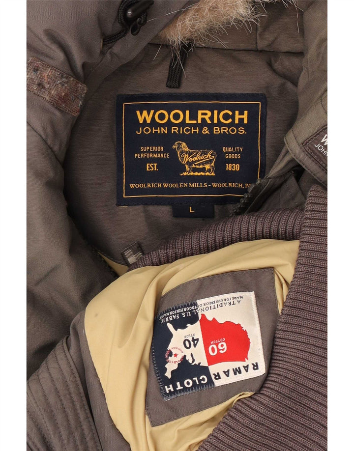 Jachetă bomber căptușită cu glugă pentru bărbați Woolrich UK 40, mare, gri, bumbac