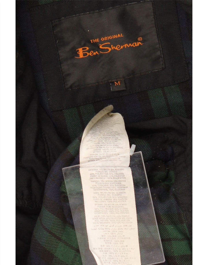 BEN SHERMAN Mens Hooded Utility Jacket UK 38 Medium Black Nylon Vintage Ben Sherman and Second-Hand Ben Sherman from Messina Hembry 