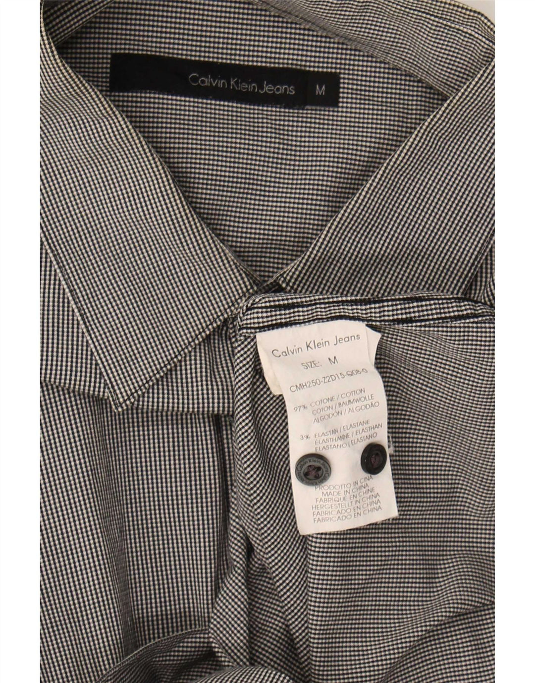 Calvin Klein Jeans Cămașă pentru bărbați Medium Griy Gingham Bumbac