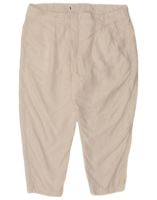 Pantaloni tăiați conici pentru femei Marks & Spencer UK 20 2XL W40 L25 Alb