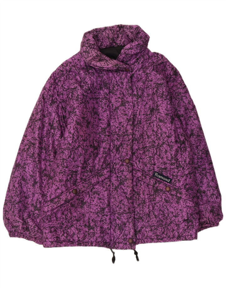 Jachetă vintage pentru damă, cu model abstract, ruptură de vânt IT 44 violet mediu