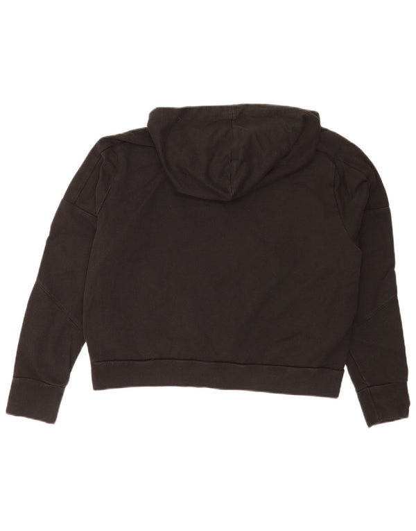 Jumper Puma Crop Graphic Hoodie pentru femei UK 14 Medium Black Sports