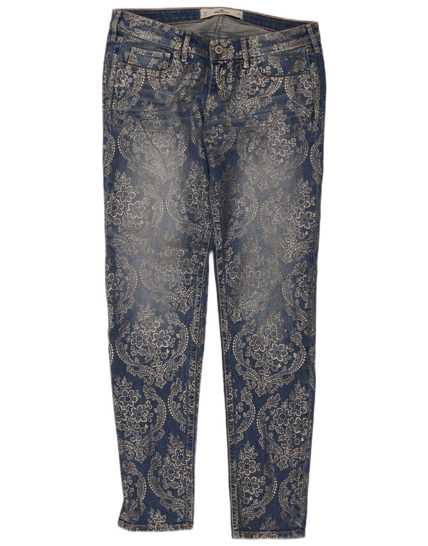 Blugi skinny pentru femei Hollister US 7 Medium W28 L33 Blue Paisley Cotton