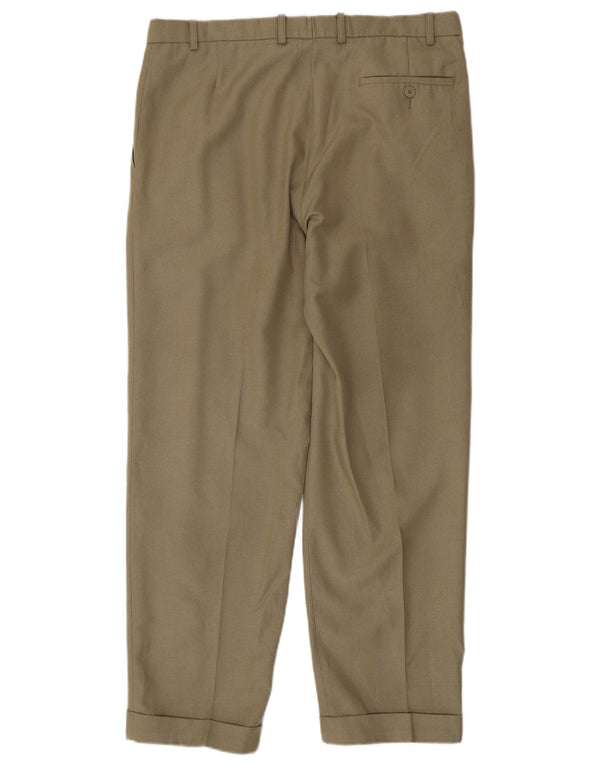 Marks & Spencer Pantaloni casual croiți pentru bărbați L36 L31 Poliester verde
