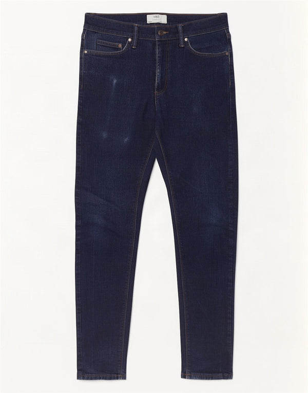 Blugi skinny pentru bărbați Marks & Spencer W30 L31 bumbac bleumarin