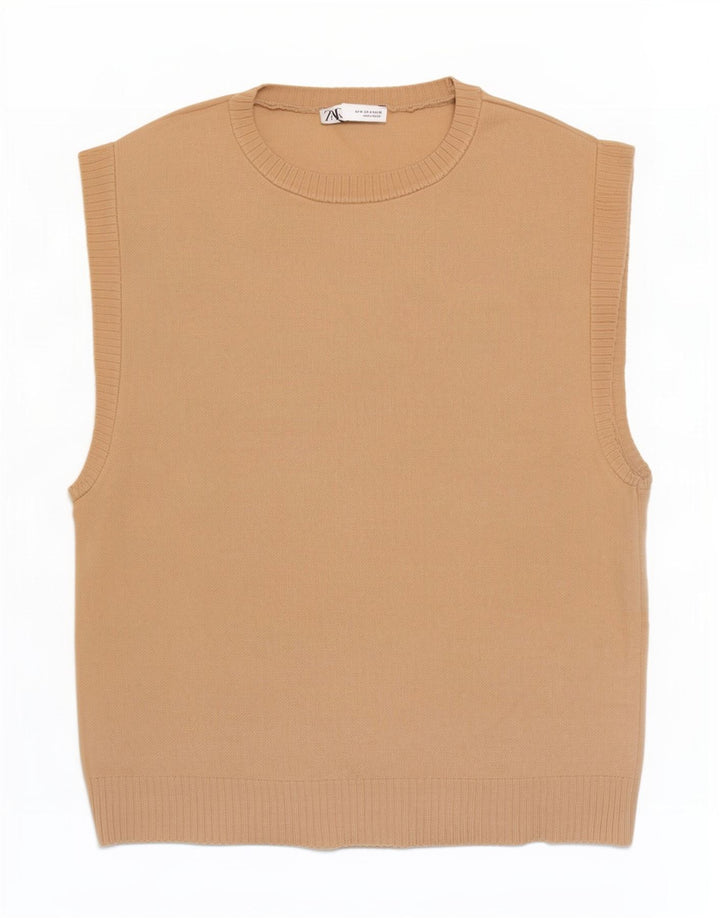 Zara Barbati Vesta Tank Top Viscoza Bej Mediu