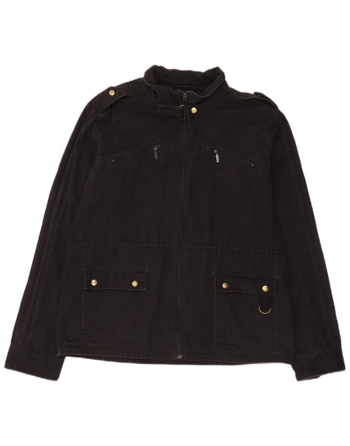 Jachetă militară pentru bărbați Adidas UK 40, mare, negru, bumbac