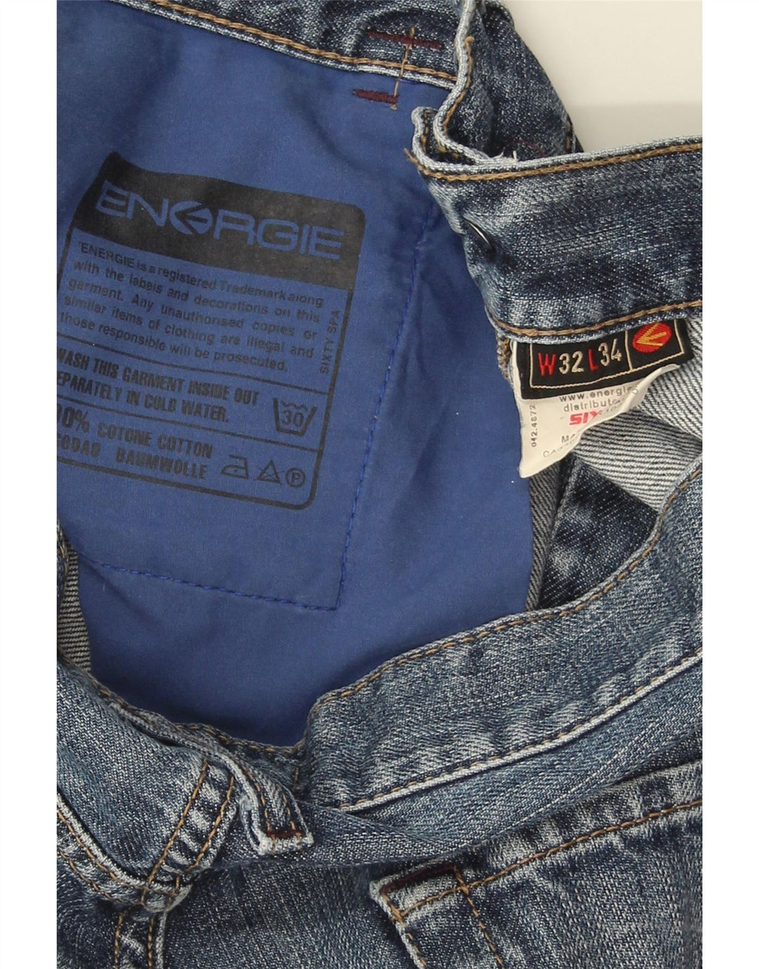 Blugi subțiri pentru bărbați Energie L32 L34 Bumbac albastru