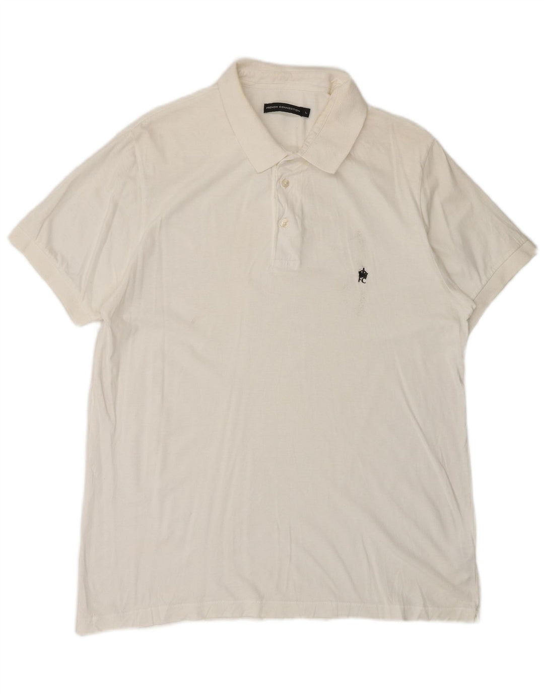 FRENCH CONNECTION Tricou polo pentru bărbați, mare din bumbac alb