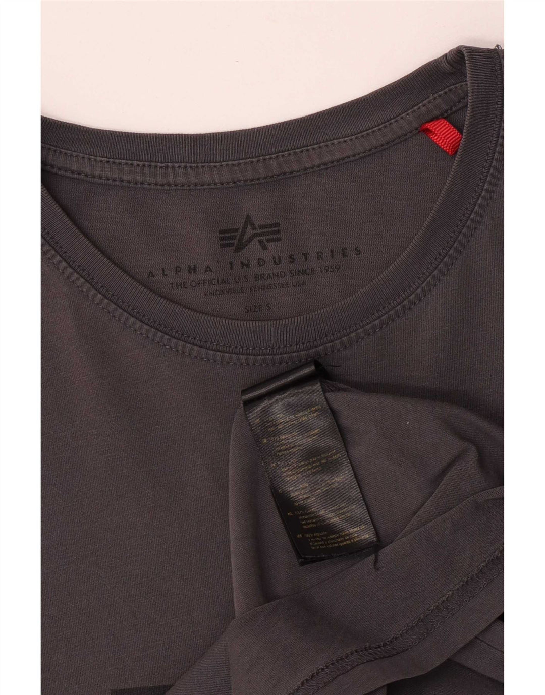 Tricou cu grafică obișnuită Alpha Industries pentru bărbați Top mic, gri, bumbac