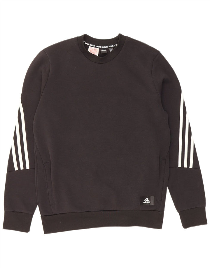 Pulover ADIDAS pentru baieti 13-14 ani bumbac negru