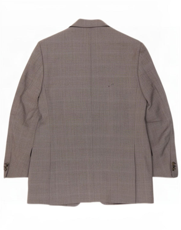 Marks & Spencer Mens 2 Button Blazer Jacket UK 44 XL Grey Check Wool