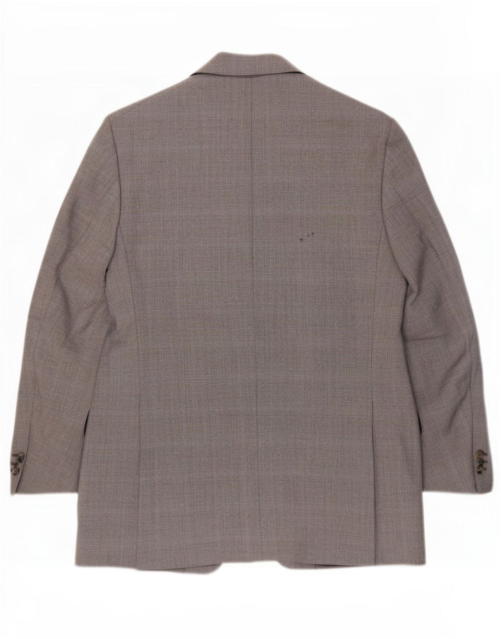 Jachetă pentru bărbați Marks & Spencer, cu 2 nasturi, UK 44 XL, lână cu carouri gri