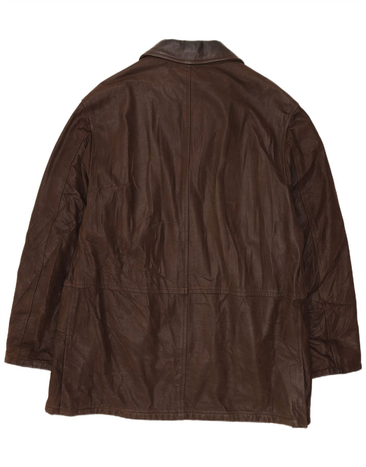 Jachetă de piele pentru bărbați VINTAGE IT 52 XL din piele maro