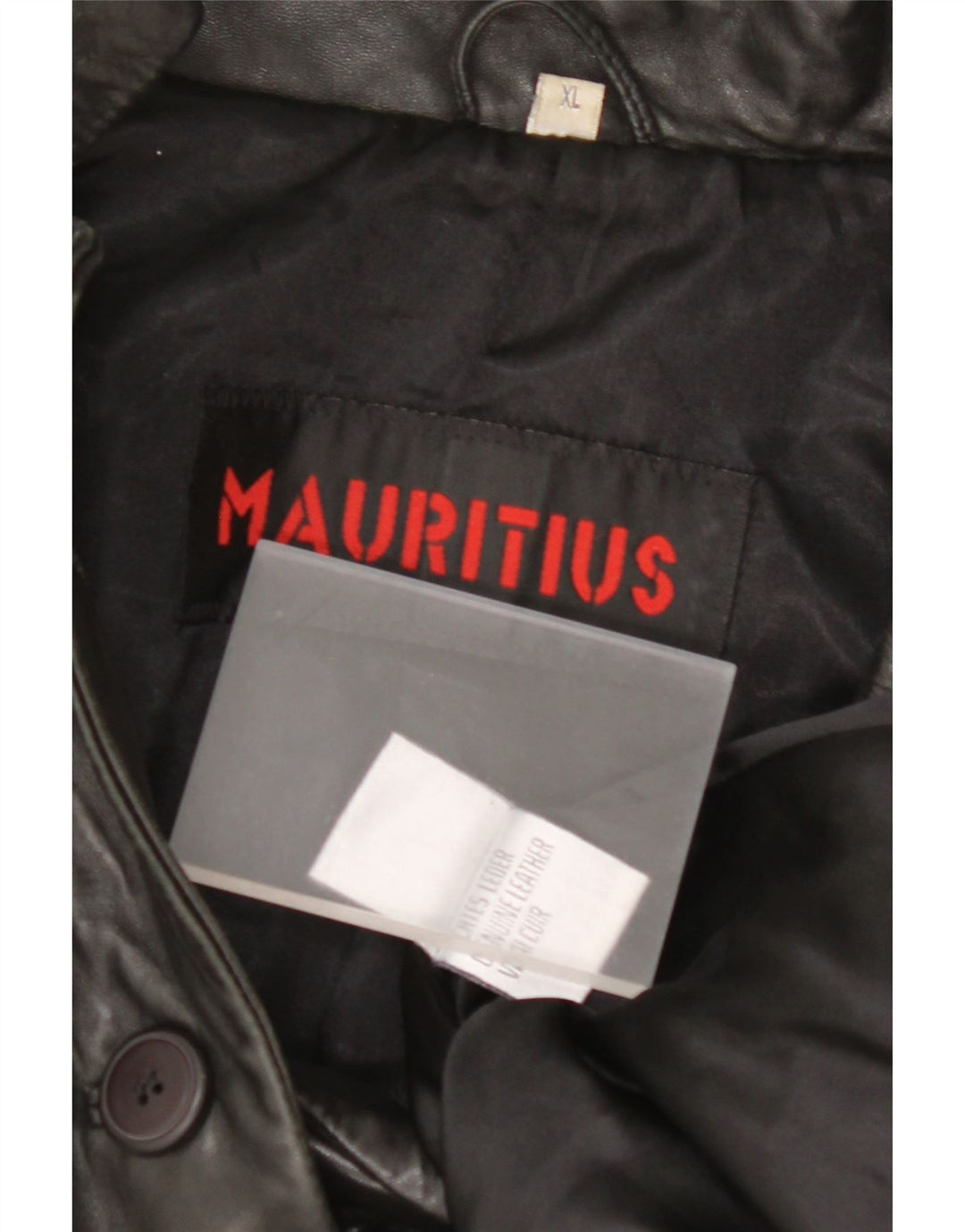 MAURITIUS Jachetă din piele cu 3 nasturi pentru femei UK 18 XL din piele neagră