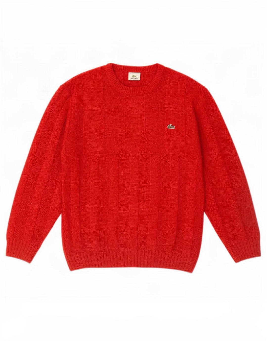 Pulover Lacoste pentru bărbați cu gâtul turnat, mărimea 4, lână roșie medie