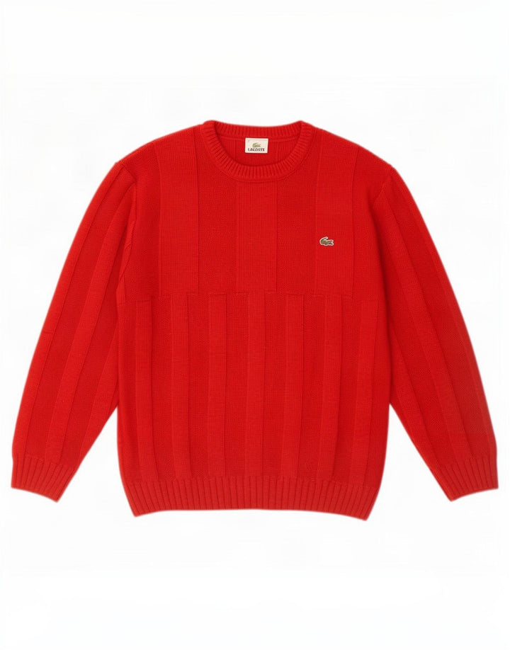 Pulover Lacoste pentru bărbați cu gâtul turnat, mărimea 4, lână roșie medie