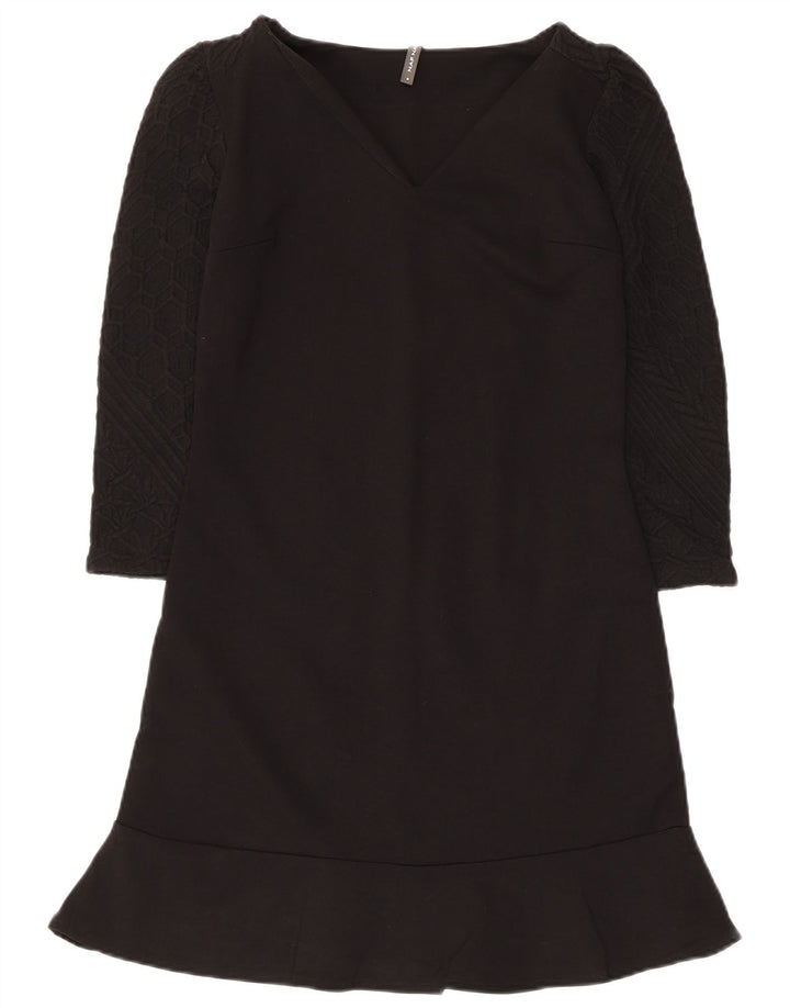 Naf Naf Rochie de bază cu mâneci 3/4 pentru femei UK 8 Mic Viscoză neagră