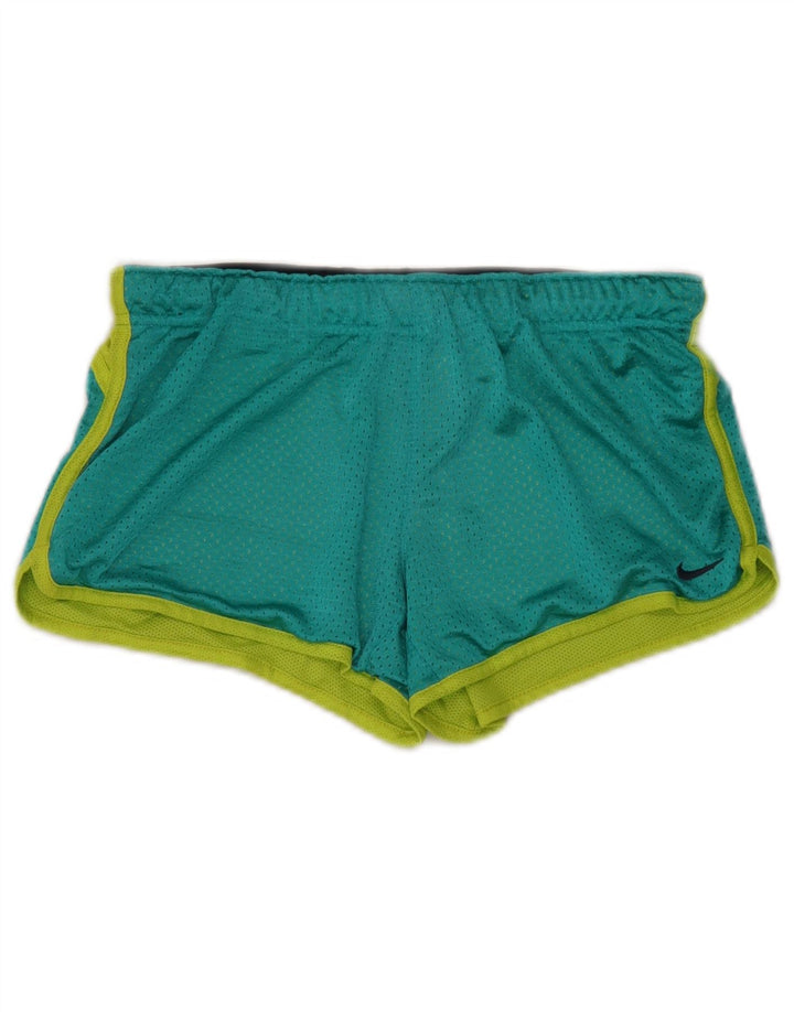 Pantaloni scurti sport Nike pentru femei UK 10, verzi, poliester color bloc