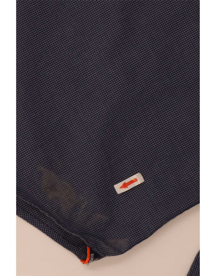 Cămașă Superdry pentru bărbați, cu formă regulată, 2XL, bumbac cu carouri albastre